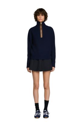 SANDRO SANDRO Wool and cashmere half-zip sweater
