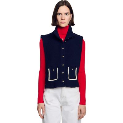 SANDRO SANDRO Wool And Cashmere Standing Collar