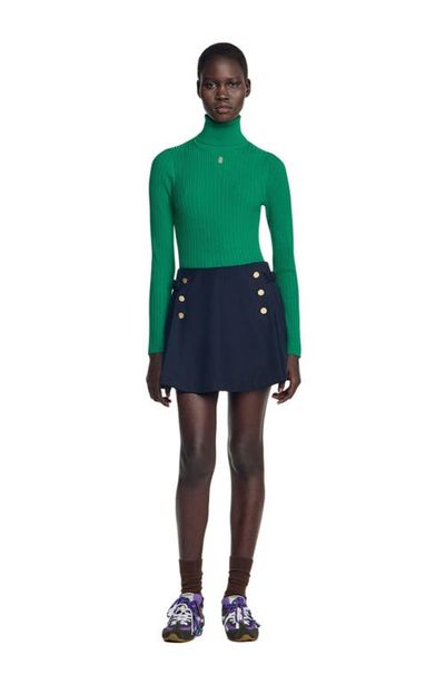 SANDRO SANDRO Wool Skort With Buttons