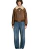 SANDRO SANDRO Zipped Shearling Jacket - 1