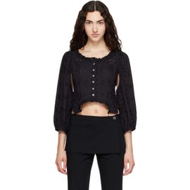 Sandy Liang Sandy Liang Black Palisade Blouse