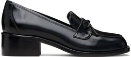 Sandy Liang Sandy Liang Black Spazzolato Leather Loafers