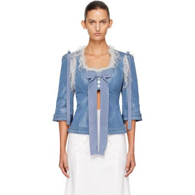 Sandy Liang Sandy Liang Blue Josie Blouse