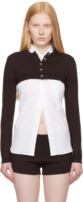 Sandy Liang Sandy Liang Brown Chip Cardigan