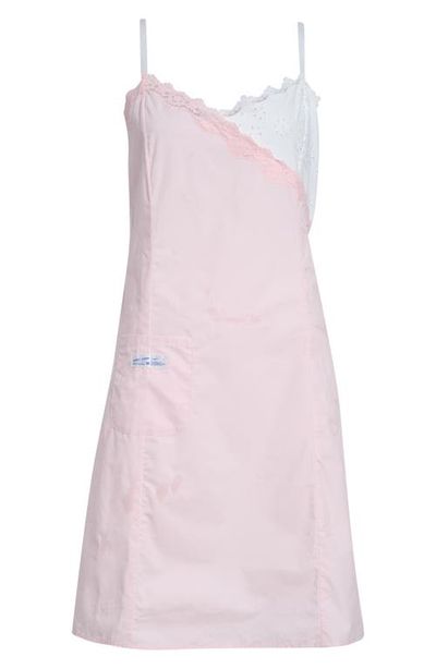 Sandy Liang Sandy Liang Chamomile Lace Trim Cotton Poplin & Eyelet Slipdress