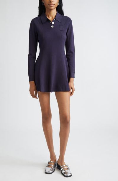 Sandy Liang - Chupa Long Sleeve Polo Sweater Dress Sandy Liang - Chupa Long Sleeve Polo Sweater Dress