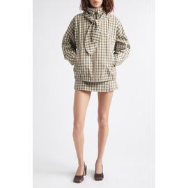 Sandy Liang Sandy Liang Eddy Plaid Jacket with Bonnet Hood