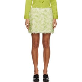 Sandy Liang Sandy Liang Green & Off-White Juicebox Miniskirt