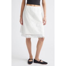 Sandy Liang Sandy Liang Laffy Layered Cotton Eyelet Skirt