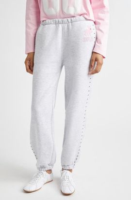 Sandy Liang Sandy Liang Lucius Terminator Bunny Crystal Embellished Graphic Sweatpants