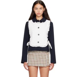 Sandy Liang Sandy Liang Navy & White Winslow Jacket
