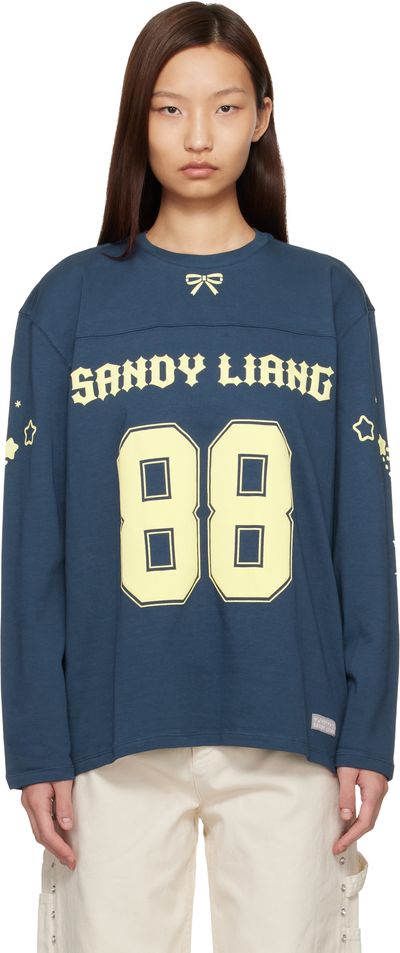 Sandy Liang Sandy Liang Navy Princeton Long Sleeve T-shirt