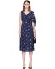 Sandy Liang Sandy Liang Navy Sonata Midi Dress - 1