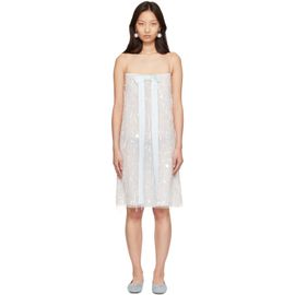 Sandy Liang Sandy Liang Off-White & Blue Lambelle Midi Dress