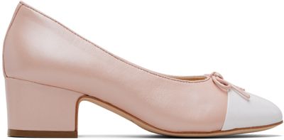 Sandy Liang Sandy Liang Pink & White Cap Toe Heels