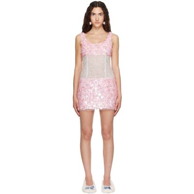 Sandy Liang Sandy Liang Pink Maripose Mini Dress