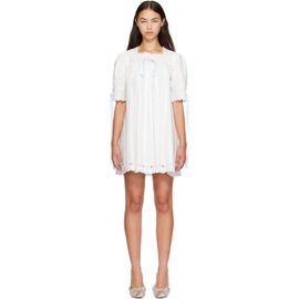 Sandy Liang Sandy Liang White & Blue Daikon Minidress
