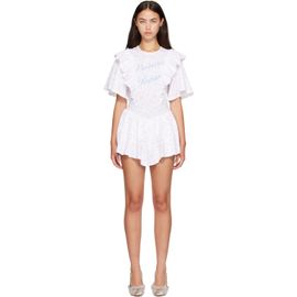 Sandy Liang Sandy Liang White & Pink Filo Minidress