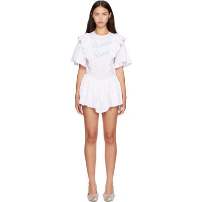 Sandy Liang Sandy Liang White & Pink Filo Minidress
