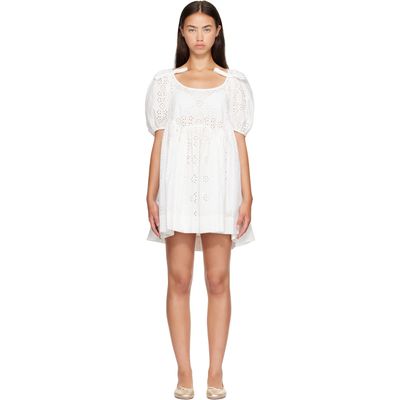 Sandy Liang Sandy Liang White Hugo Midi Dress