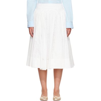 Sandy Liang Sandy Liang White Murano Midi Skirt