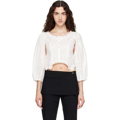 Sandy Liang Sandy Liang White Palisade Blouse