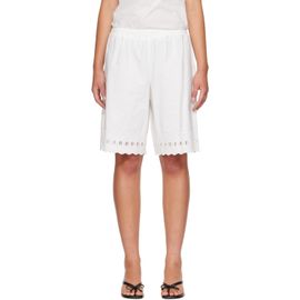 Sandy Liang Sandy Liang White Pepita Shorts