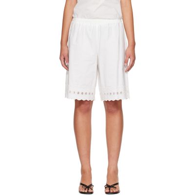 Sandy Liang Sandy Liang White Pepita Shorts