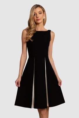 Santinni Santinni Poise Pleated Silk Taffeta Wool Dress