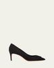Santoni 65mm Suede Pointed-Toe Pumps - 1
