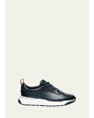 Santoni Men's Innova Velatura Leather Sneakers