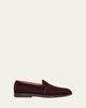 Santoni Men's Malibu Suede Apron-Toe Loafers - 1