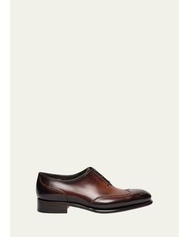Santoni Men's People Wingtip Leather Oxfords