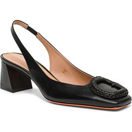 Santoni Santoni Leather Mid-Heel Slingback