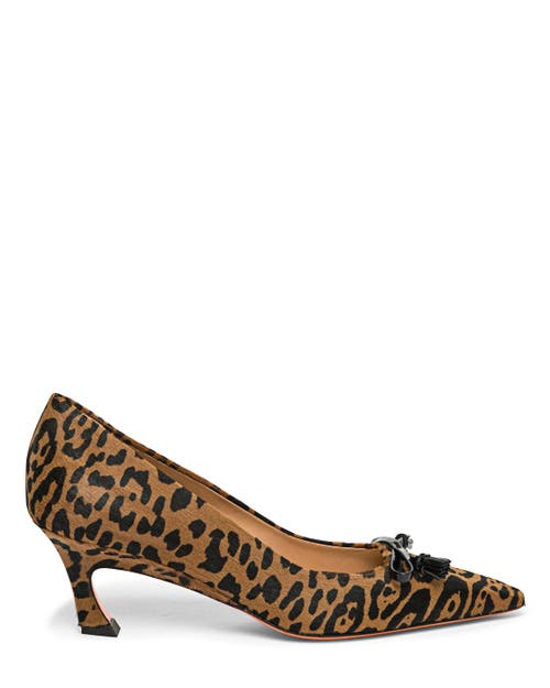 Santoni Santoni Mid-Heel Leopard-Print Pony Hair Pumps