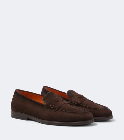 Santoni Santoni Milo suede penny loafers