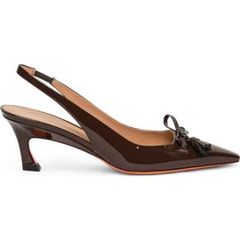 Santoni Santoni Patent Leather Mid-Heel Slingback