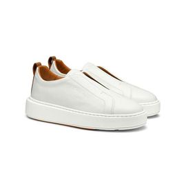 Santoni Santoni Tumbled Leather Slip-On Sneaker