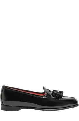 Santoni Santoni Women's Andrea Black Patent Tassel Loafer 