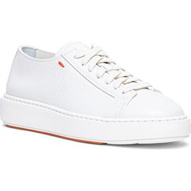 Santoni Santoni Women's Anginal White Tumbled Leather Sneaker 