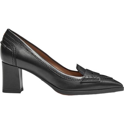 Santoni Santoni Women's black leather mid-heel pump 