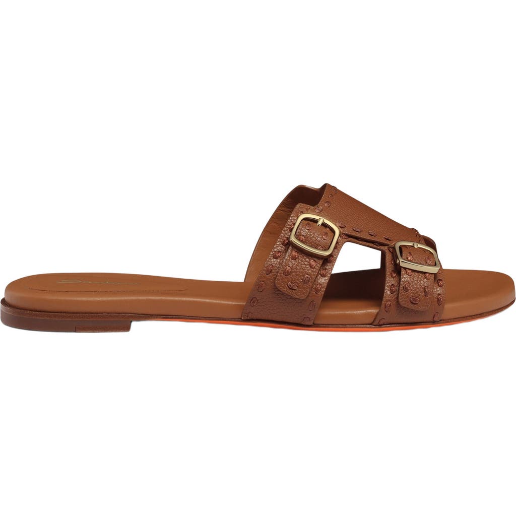 Santoni Santoni Women's leather double-buckle Didi slide sandal