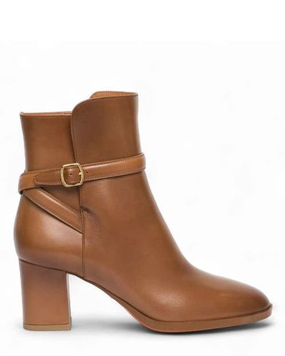 Santoni Santoni Women's Leather Mid-Heel Ankle Boot