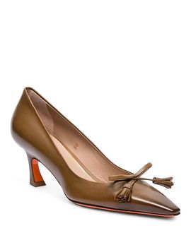 Santoni Santoni Women's Mid-Heel Patent Leather Pumps