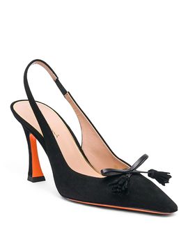 Santoni Santoni Women's Suede High-Heel Slingback Pumps