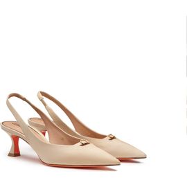 Santoni Santoni Women's Suede Leather Mid-Heel Slingback