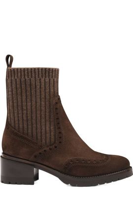 Santoni Santoni Women's suede low-heel ankle boot