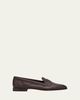 Santoni Topstitch Leather Penny Loafers - 1