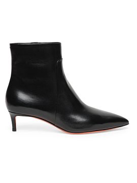 Santoni Women's 45MM Leather Kitten-Heel Ankle Boots