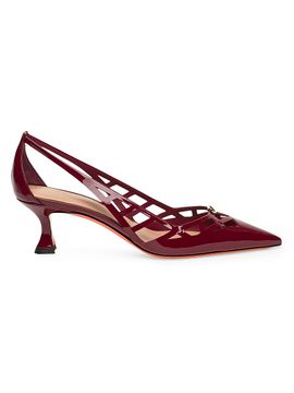 Santoni Women's 55MM Cut-Out Patent Leather Pumps